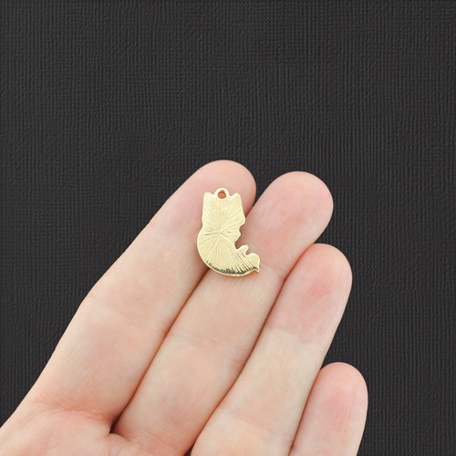 4 Kitten Gold Tone Enamel Charms E866