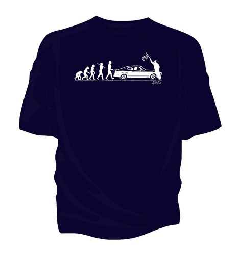 /'Evolution of Man/' Chequered flag t-shirt classic Datsun 260z