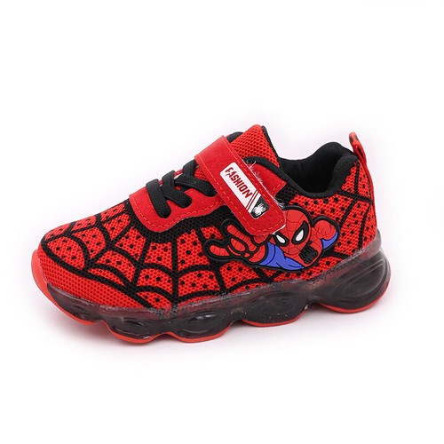 Kids Boys Girls Running Shoes Trainers LED Spiderman Shockproof School Sports