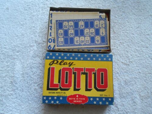 1 BY KAYSONS NOVELTY CO.-BROOKLYN,N.Y. NOS /"PLAY LOTTO/"GAME SET NO