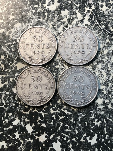 1908 Newfoundland 50 Cent 4 Available! Circulated Silver! 1 Coin Only
