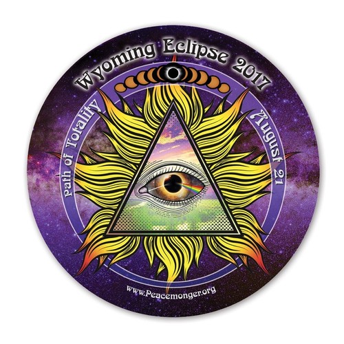 Wyoming All Seeing Eye Total Solar Eclipse 2017 Souvenir Sticker EC048