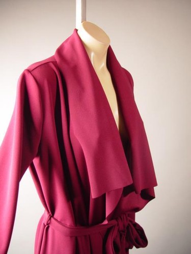 Women Draped Turndown Collar Tailored Long Maxi Jacket Trench 254 mv Coat M L