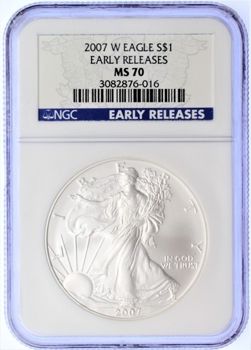2007 W $1 1oz Silver Eagle Early Releases MS70 NGC