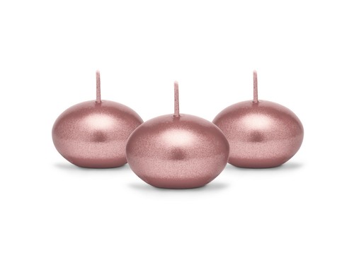 or rose 4 cm Fête de Noël, Métallisé Flottante Bougie Or Argent