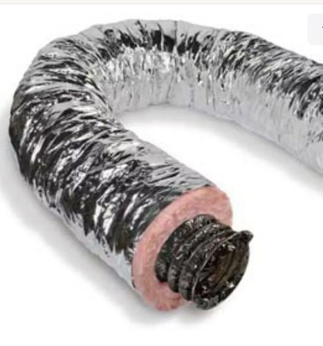 Insulated Flexible Duct 14 Inch X 25 Ft R8 Silver