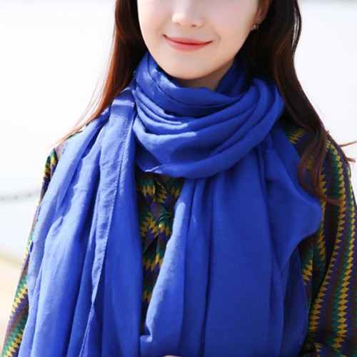 Womens Spring Large Soft Scarf Pashmina Casual Shawl Wraps In Solid Colors