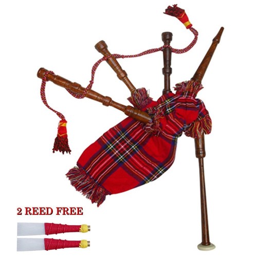 Toy Bagpipe Rose wood Royal Stewart Cover /& Cord 2 Reeds Free Mini