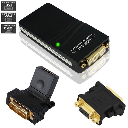 USB DVI To VGA HDMI Multiple Monitor External Graphics Card Display Adapter XP
