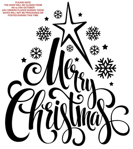 Merry Christmas Text Snowflakes Unmounted Clear Stamp Approx60x50mm Stars