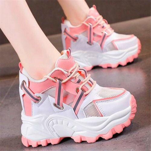 Women Summer Platform Wedge High Heels Fashion Sneakers Round Toe Sandals Boots
