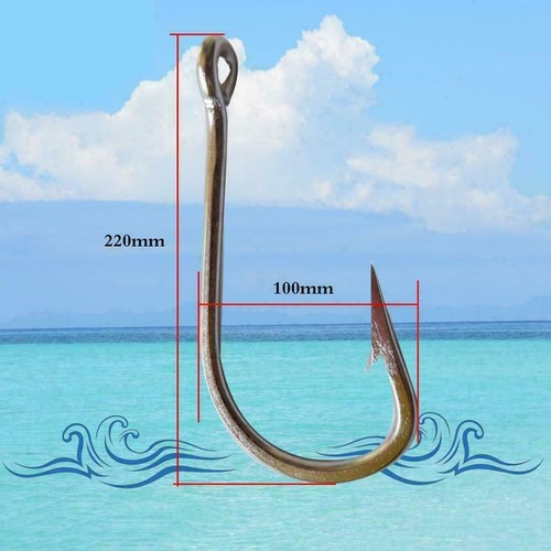 1Pcs 20//0 Large Stainless Steel Fishing Hooks Big Game Thick Z5Z4 R5Q1