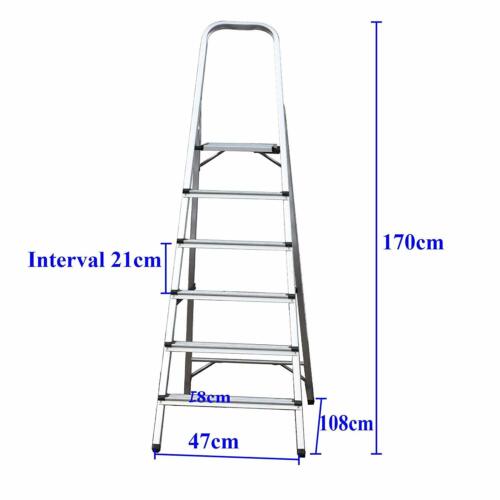 Folding Aluminium 2 3 4 5 6 7 8 Step Steel Stool Tread 2 Step Ladders Safety DIY 