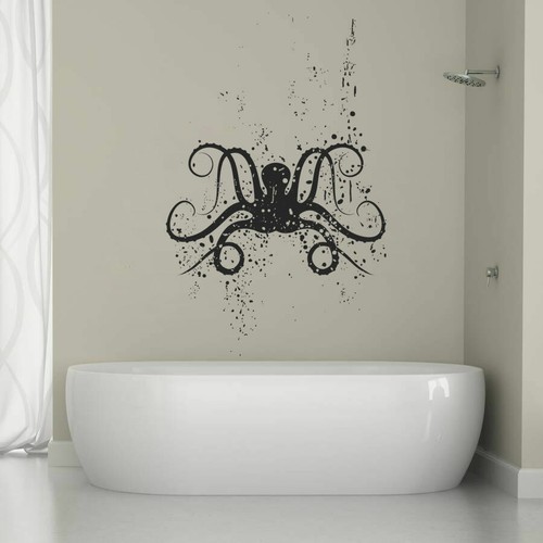 ik1327 Wall Decal Sticker octopus sea bathroom living room bedroom