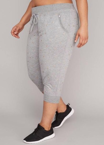Active Capri SPA Jogger Pants 2X 3X 14 16 22 24 ~ Stars LANE BRYANT Livi ~ NWT