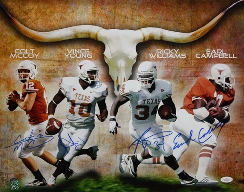 Williams /& Young Autographed 16x20 Texas Longhorns Photo J McCoy Campbell