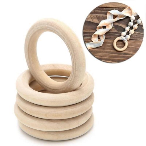 Bebé niños recién Anillo redondos de madera natural para la Dentición Juguete Mordedor sensorial Z de Madera
