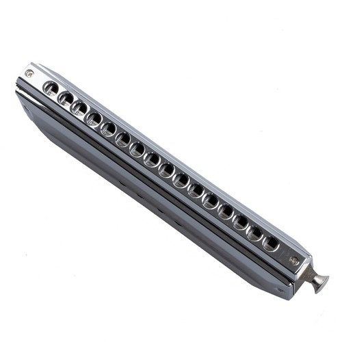Chromatische Mundharmonika 16 Loch 64 Ton Silber Mund Musikinstrument