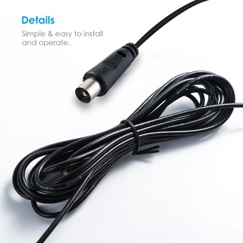 5dBi Digital DVB-T//FM Indoor Freeview Aerial Antenna Amplifier Gain for TV HDTV