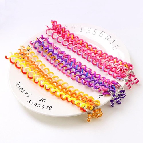 6Pcs New Cute Girls Headbands Colorful Crystal Long Elastic Hair Bands Hairwear