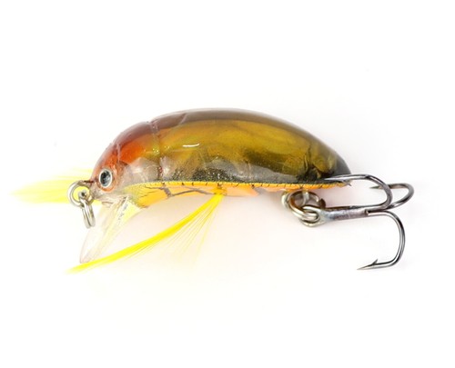 Major Fish Käfer Wobbler Forelle Barsch 3,5 cm Forellenwobbler Feder Döbel