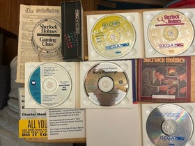 Sega CD Starter Pack-Sherlock Holmes-Sol Feace-Sega Classics-w/Clue Guide-Qk Shp