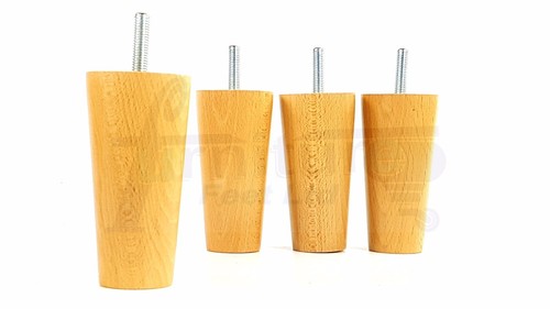 SOFA CHAIRS SETTEE M10 10mm 4x NATURAL WOODEN FURNITURE FEET 120mm HIGH LEGS