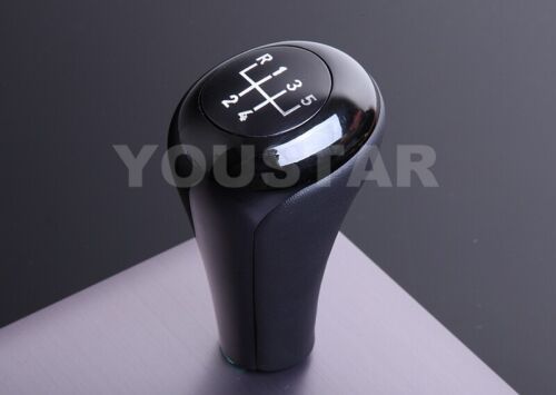 US STOCK Italian Leather Gloss Black for BMW 5 Speed Heavy M//T Gear Shift Knob