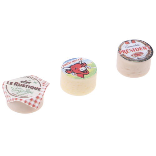 3Pcs Mini quesos de simulación para la decoración de alimentos 1:12 Casa de Muñecas Cocina