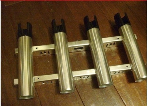 TWO SETS of 4 Fishing Rod Holder POLISHED Aluminum $70 discount