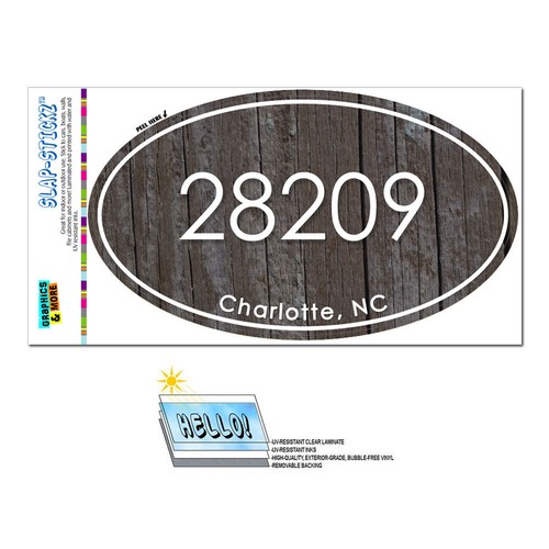 North Carolina NC Zip Code 28036-28226 Euro Oval Window Laminated Sticker