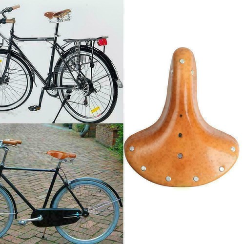Retro Vintage Leather Bicycle Saddle Damping Classic Cushion Seat P N1Y1 B7R4