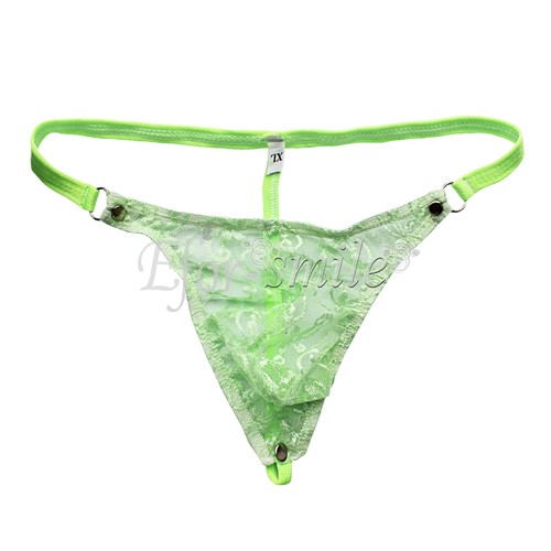 UK/_Sissy Men Mesh Lace Mini Thong Low Rise See-through G-String Briefs Underwear