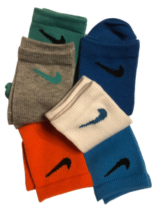 5-7 Sock Size Nike Little Boy/'s 6-Pairs Young Athletes Crew Socks Size 10C-3Y