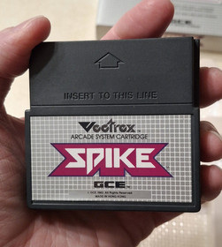 Vectrex Spike Complete CIB Video Game Cartridge Manual Overlay 1983 VTG