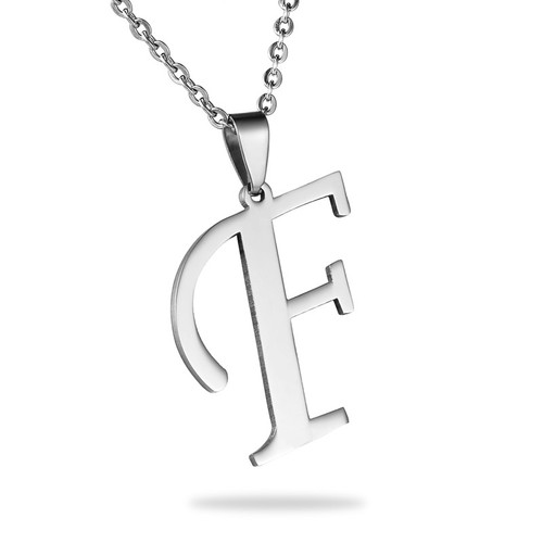 Fashion Unisex Stainless Steel Pendants 26 Letters Shape Lovers Jewelry Chain