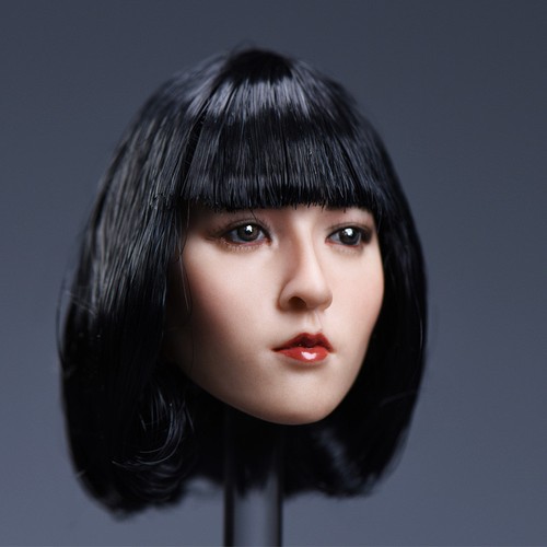 1//6 Asian Female Head Sculpt SHORT HAIR For 12/" PHICEN Hot Toys Figure U.S.A.