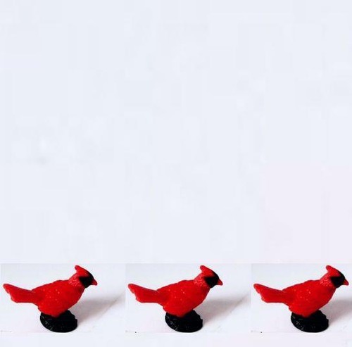 Doll House Shoppe Toy Bird Cardinal Set//3 11892 Game Pcs Micro-mini Miniature