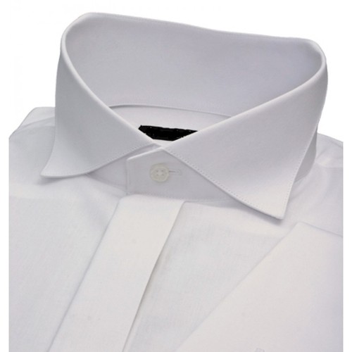 Da Uomo Nuovo Bianco Wing Black Tie Festa di Natale Cotone Colletto Camicia Abito da sposa