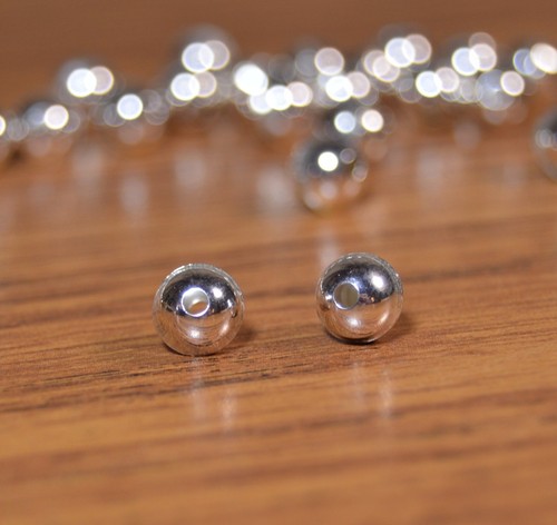 100 Sterling Silver 6mm Bench Made Beads Raised Seam Lot of 100