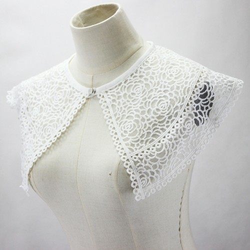 Con solapa cuello desmontable para mujeres de Encaje Camisa Collar Gargantilla Collar capa falso falso