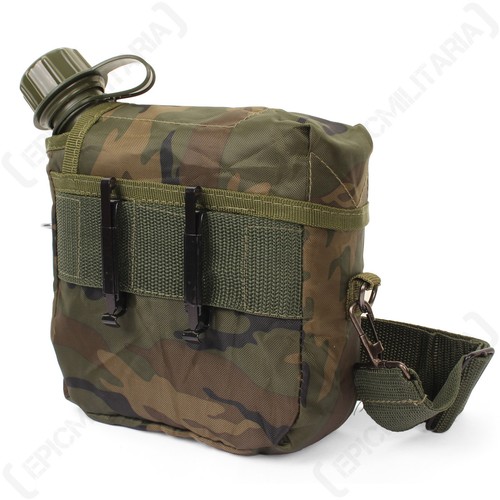 US Canteen and Cover with Shoulder Strap Camo Water Insulated Army Military