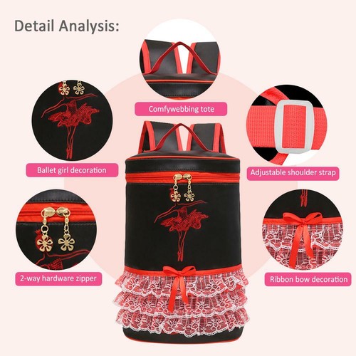 Children Soft Latin Backpack Ballet Dancing Bag Baby Girls Dancewear Waterproof