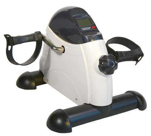 White Mini Pedal Exerciser Bike Fitness Cycle Leg//Arm Stationary Home Gym Rehab