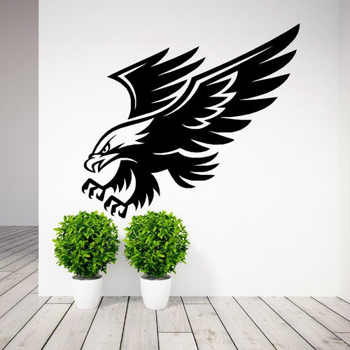 American Eagle Oiseau de proie Mur Autocollant Art Autocollant Mural Animaux pochoir