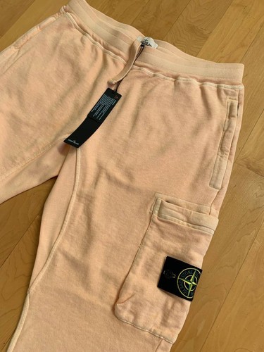 New NWT Men/'s Stone Island Fleece Sweatpants Pink Salmon Size Large