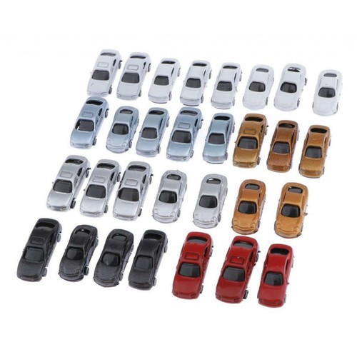 30pcs Painted Model Cars and 5pcs Truck Building Train Layout Z Scale 1:200