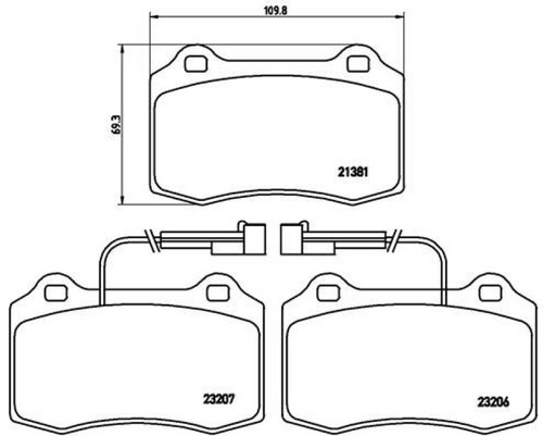 BREMBO Bremsbeläge Bremsbelagsatz Bremsklötze Vorne P 23 074