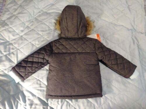 Details about  / Cat /& Jack Heavyweight Parka Coat Hooded Toddler 18 Months Gray Fur Collar NWT
