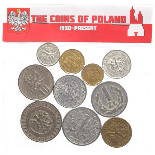 MIXED LOT 10 POLISH COINS POLAND COLLECTIBLE OLD COINS SET 1949-2015